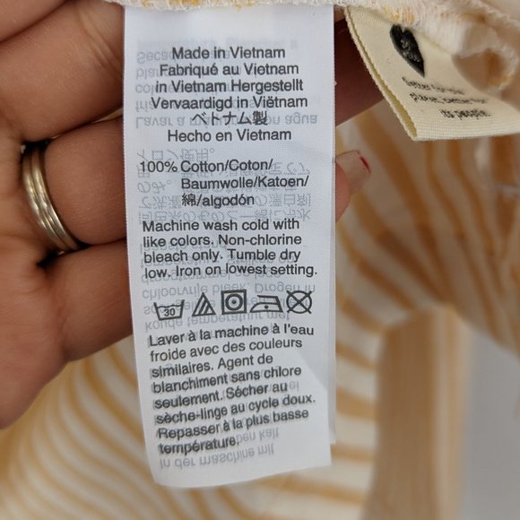 Madewell Workwear Yellow Striped Shirt Size Small - Picture 8 of 12